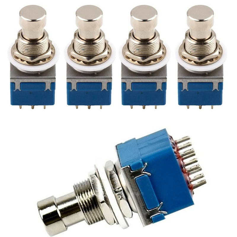 Etopars 5 X 3PDT 9 Pins Box Stomp Guitar Effect Pedal Foot Switch True Bypass Metal Blue - Image 1